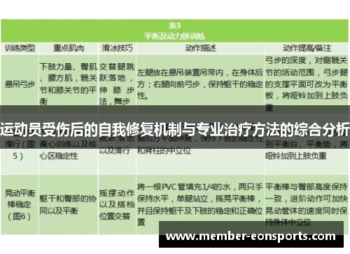 运动员受伤后的自我修复机制与专业治疗方法的综合分析